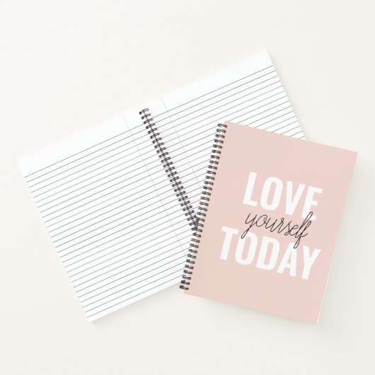 Positive Liebe Sie heute Pastel Pink Zitat Notizblock (Innenseite)