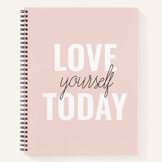 Positive Liebe Sie heute Pastel Pink Zitat Notizblock (Vorderseite)