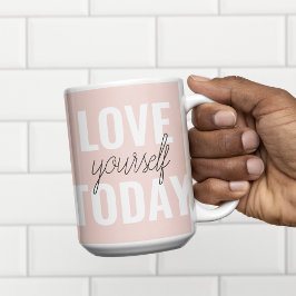 Positive Liebe Sie heute Pastel Pink Zitat Zweifarbige Tasse