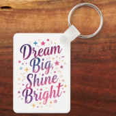 Positive Lila und rosa Typografie Schlüsselanhänger (Rückseite)