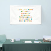 Positive | LOVE, JOY, PEACE - blue flower Banner (Messeveranstaltung)
