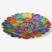 "Positive Mandala Vibes" Pappteller (Schrägansicht)