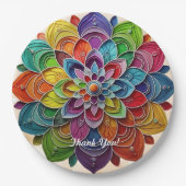 "Positive Mandala Vibes" Pappteller (Vorderseite)