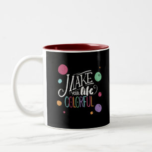 Positive Message Prints mit künstlerischen Designs Zweifarbige Tasse