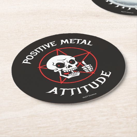 Positive Metallohnwerte Runder Pappuntersetzer (Angewinkelt)