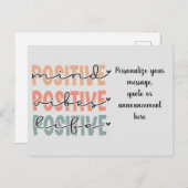 Positive Mind Vibes Life Announcement Postcard Ankündigungspostkarte (Vorne/Hinten)