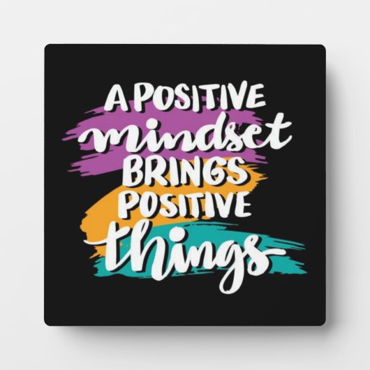 Positive Mindset Quote Desktop Plaque Fotoplatte (Vorderseite)
