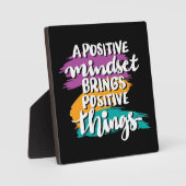 Positive Mindset Quote Desktop Plaque Fotoplatte (Vorderseite)