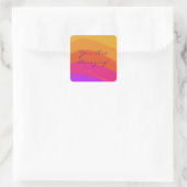 Positive moderne Regenbogenfarben Quadratischer Aufkleber (Tasche)