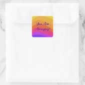 Positive moderne Regenbogenfarben Quadratischer Aufkleber (Tasche)