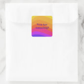 Positive moderne Regenbogenfarben Quadratischer Aufkleber (Tasche)