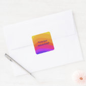 Positive moderne Regenbogenfarben Quadratischer Aufkleber (Umschlag)