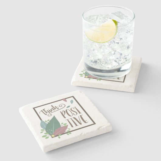 Positive Motivation Federboho Steinuntersetzer (Seitenansicht)