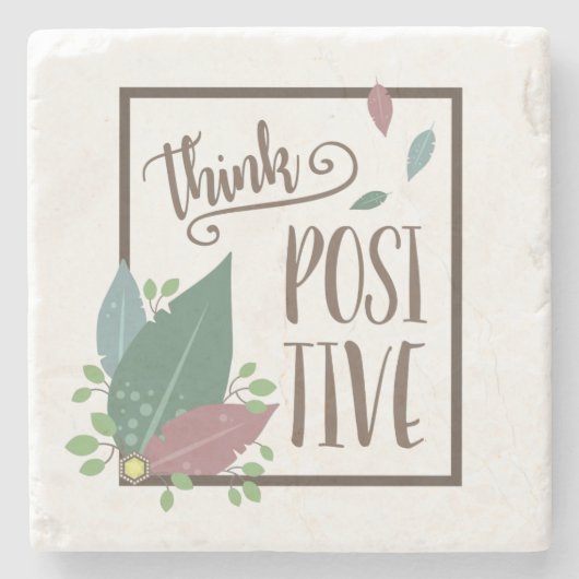 Positive Motivation Federboho Steinuntersetzer (Vorderseite)