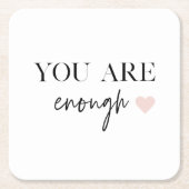 Positive Motivation Sie sind genug Zitat Rechteckiger Pappuntersetzer (Vorderseite)