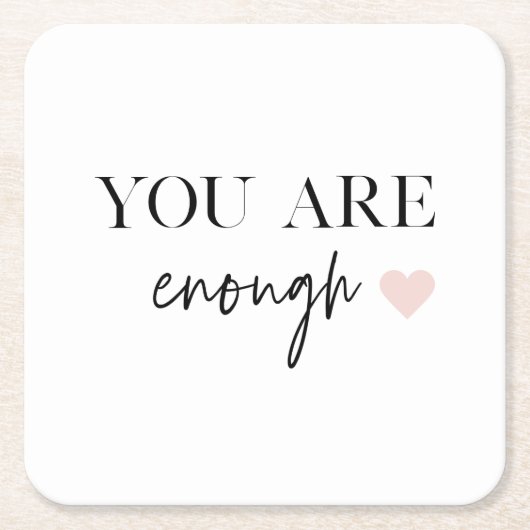 Positive Motivation Sie sind genug Zitat Rechteckiger Pappuntersetzer (Vorderseite)