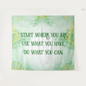 Positive Motivation Start Wo Sie sind | Wandteppich (Vorderseite (Horizontal))