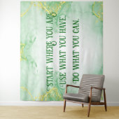 Positive Motivation Start Wo Sie sind | Wandteppich (Beispiel)