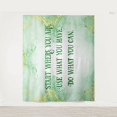 Positive Motivation Start Wo Sie sind | Wandteppich (Vorderseite)