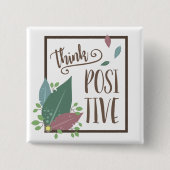 Positive Motivation Text feather boho Button (Vorderseite)