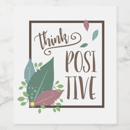 Positive Motivation Text feather boho Weinetikett (Einzelnes Label)