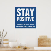 Positive Motivierend Zitate blau bleibe Poster (Küche)
