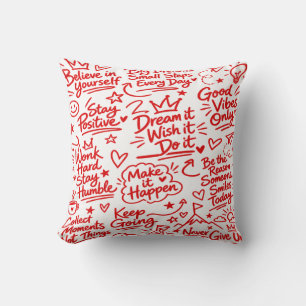Positive Motivierende Inspirierende Typografie Kissen