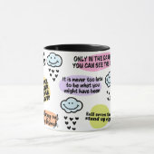 Positive Nachricht gibt nie auf Tasse (Zentrum)