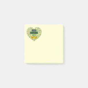 Positive Nachricht und Herz in Mental Health Farbe Post-it Klebezettel
