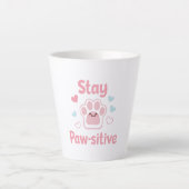 Positive Paw Print with Hearts Milchtasse (Vorderseite)