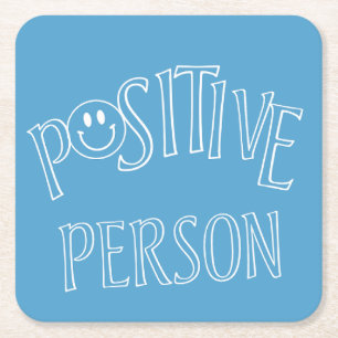 Positive Person Rechteckiger Pappuntersetzer