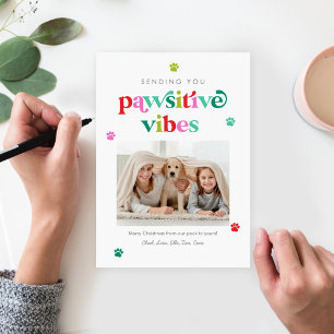 Positive Pfoten-Weihnachtskarte mit editierbarer F Feiertagskarte