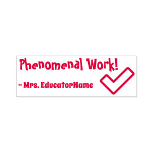 Positive "phänomenale Arbeit!" Lehrerin Rubber Bri Permastempel