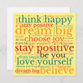 Positive Phrase WordArt-Muster Multicolor Gelb (Vorne/Hinten)