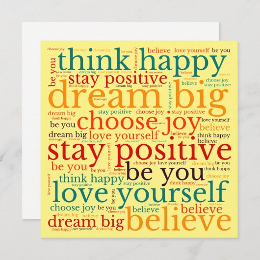 Positive Phrase WordArt-Muster Multicolor Gelb (Vorne/Hinten)