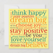 Positive Phrase WordArt-Muster Multicolor Gelb (Vorderseite)