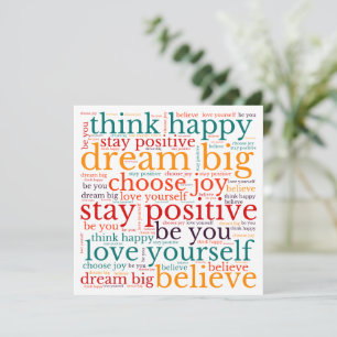 Positive Phrase WordArt-Muster Multicolor White
