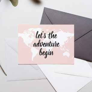 Positive Pink Lass uns die Abenteuer beginnen Welt Magnetkarte