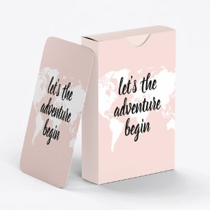 Positive Pink Lass uns die Abenteuer beginnen Welt Spielkarten