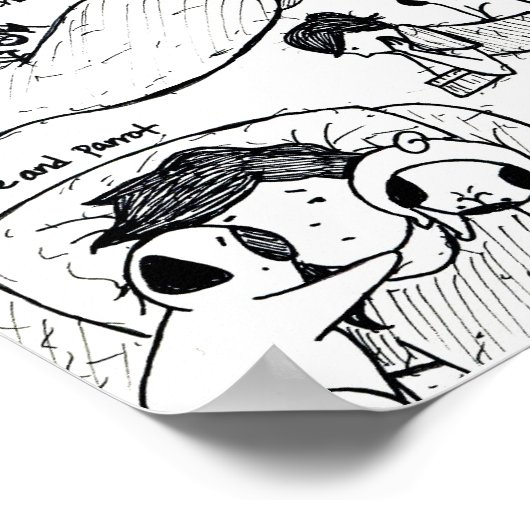 Positive Positionen mit Mops Poster (Ecke)