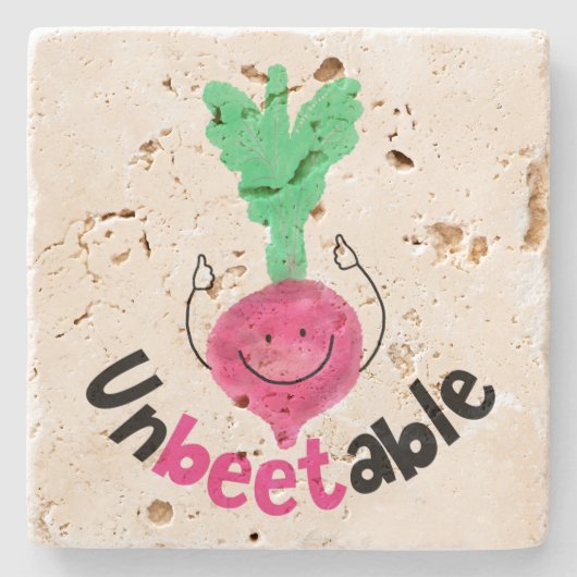 Positive Rübenpuppe - nicht bekömmlich Steinuntersetzer (Vorderseite)