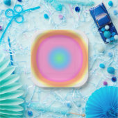 Positive Schwingungen - Farbiger radialer Gradient Pappteller (Party)