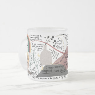 Positive Selbstliebe Affirmationen Grafiken Mattglastasse