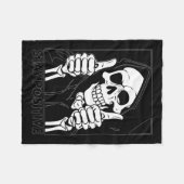 Positive Skeleton Grim Sensenmann Halloween bleibe Fleecedecke (Vorderseite (Horizontal))