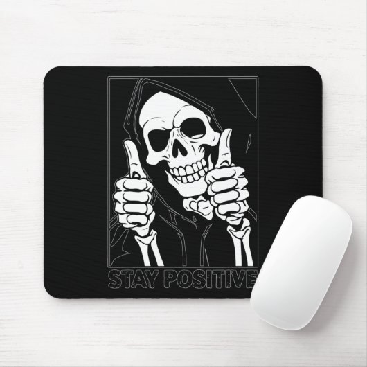 Positive Skeleton Grim Sensenmann Halloween bleibe Mousepad (Mit Mouse)