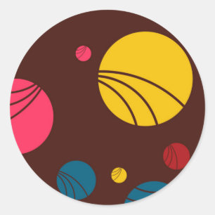 Positive, spielerische, fröhliche, moderne, coole runder aufkleber