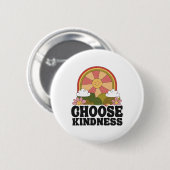 Positive Sun Peace Hippie Retro Wählen Sie Kindnes Button (Vorne & Hinten)