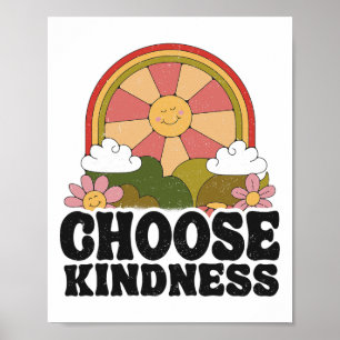 Positive Sun Peace Hippie Retro Wählen Sie Kindnes Poster