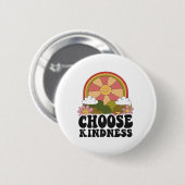 Positive Sun Peace Hippie Wählen Sie Kindness Eart Button (Vorne & Hinten)