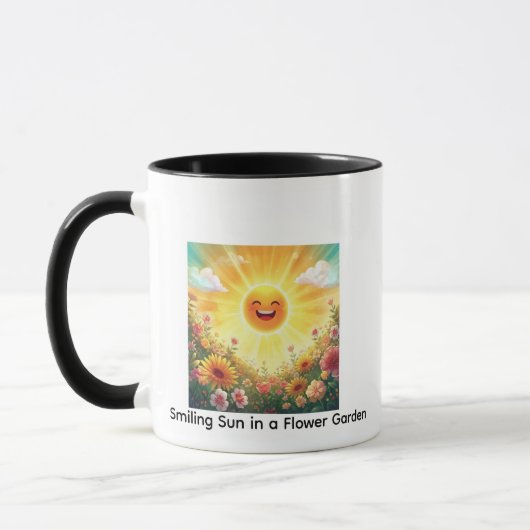 Positive Sunshine Art – Bright Happy Sun and Flowe Tasse (Links)